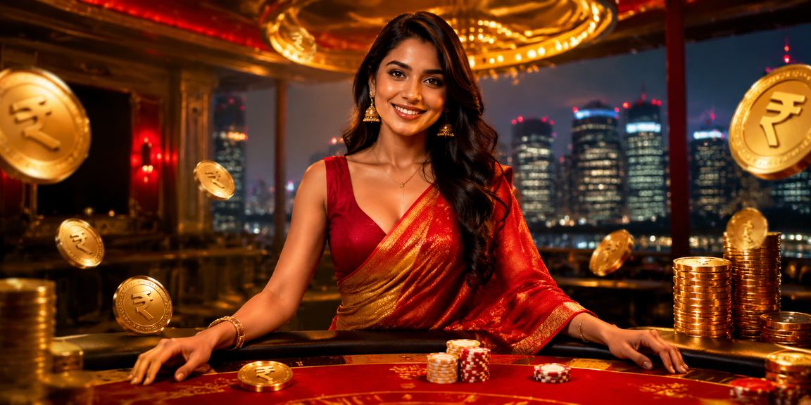 Person using mobile phone for casino app with Indian Rupee symbol visible