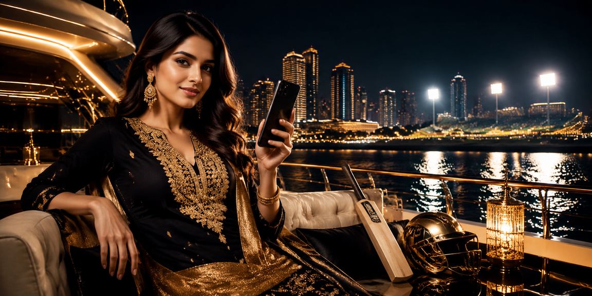 Young woman in Pune enjoying cricket betting promotions on her phone